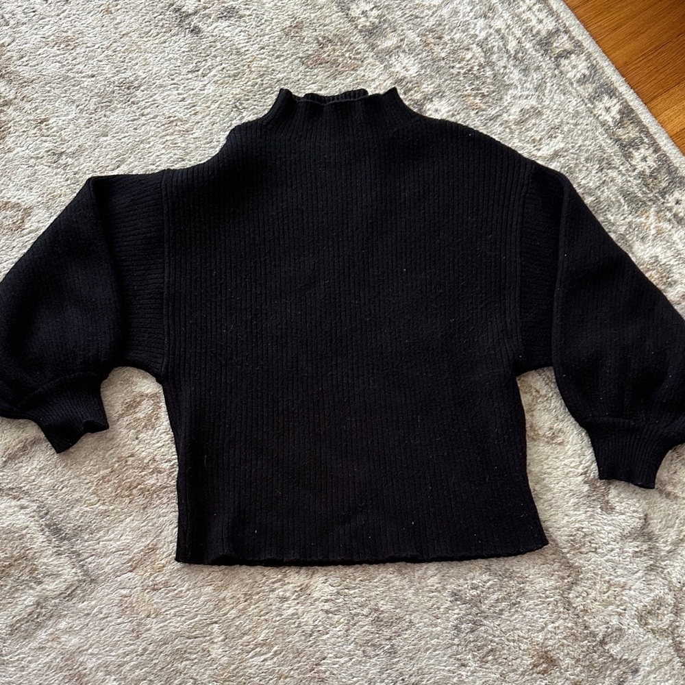 Line & Dot Black Alder Women's Mock Neck Sweater size s